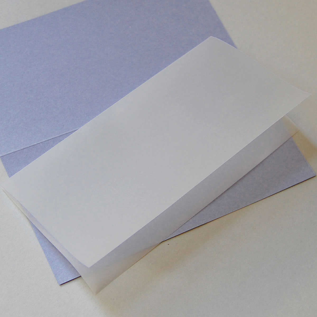 transparente Einlegeblätter für Grußkarten DIN lang