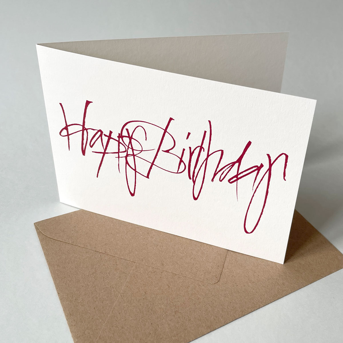 Happy Birthday, edle Recycling-Glückwunschkarten mit braunen Recycling-Umschlägen