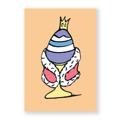 Ei mit Krone und Hermelinumhang, königliche Osterkarten