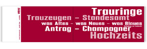 aufgeklappte Au�enseite der Hochzeitseinladung
