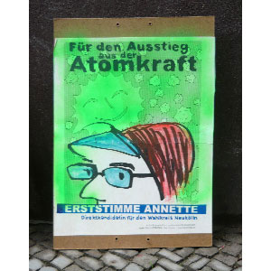 F&uuml;r den Ausstieg aus der Atomkraft, Wahlplakat