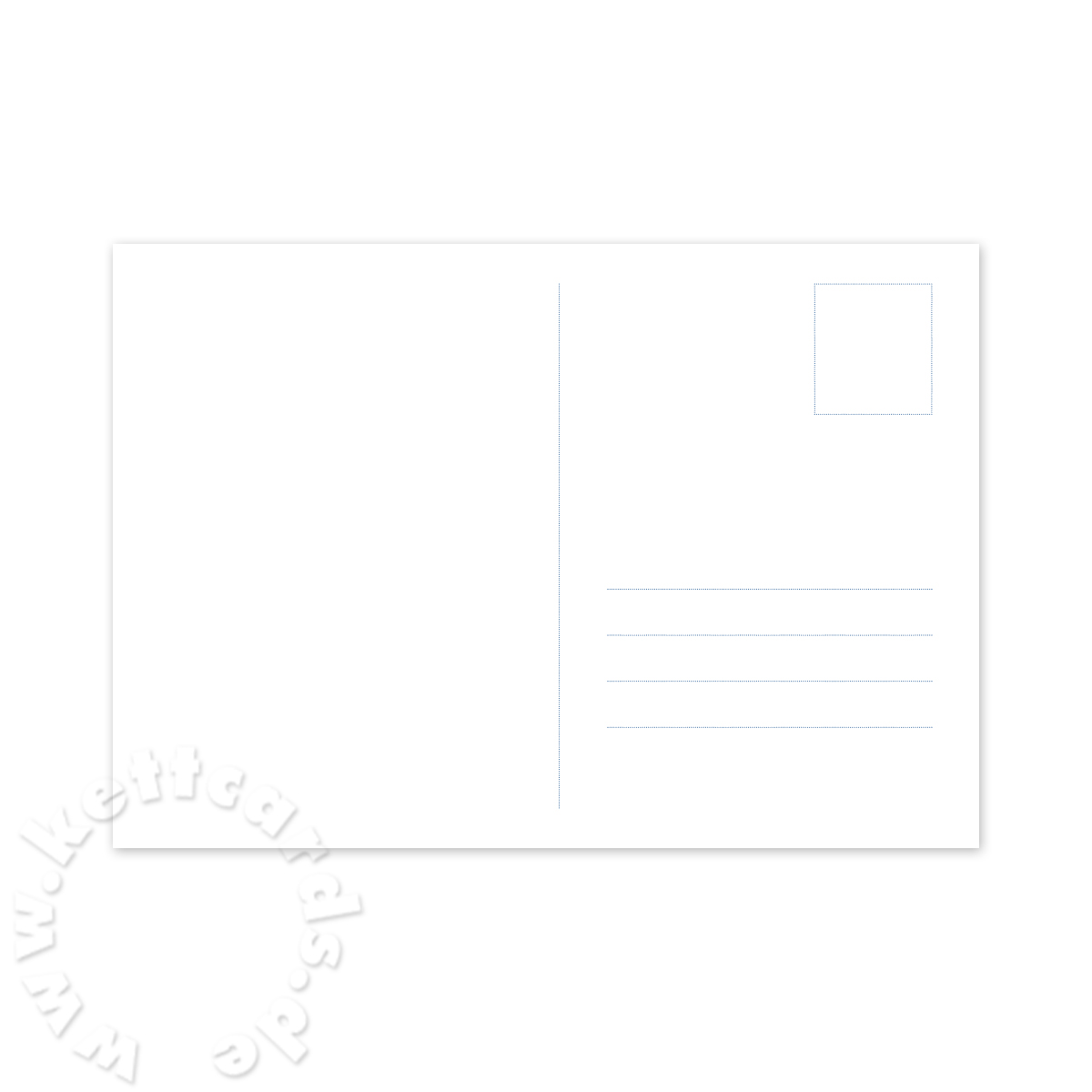 Postkarten aus stabilem, weißem Karton, mit aufgedrucktem Adressfeld