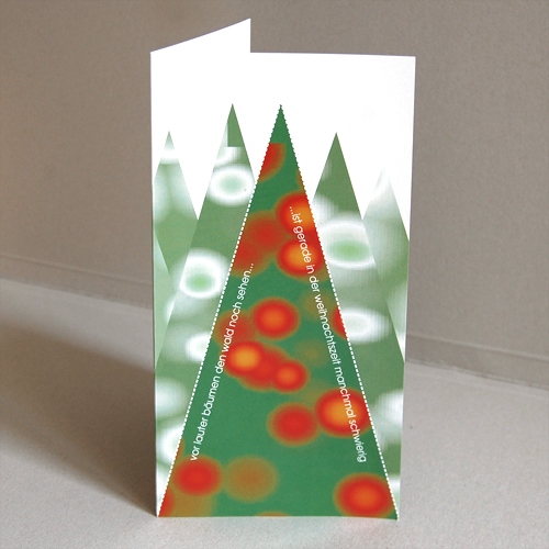Weihnachtsbaumdeko - Vorderseite der Weihnachtskarte