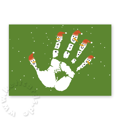 High 5, Weihnachtskarten mit grünem Hintergrund