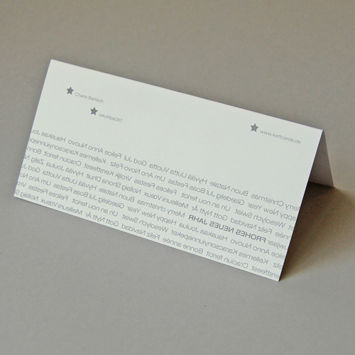 FRÖHLICHE WEIHNACHTEN - graue Weihnachtskarten mit Text, Druck in Firmenfarben möglich