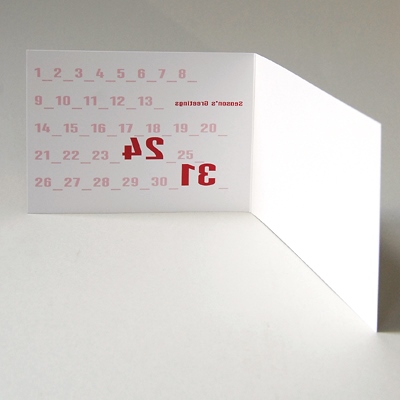 typographische Karten für Dezember