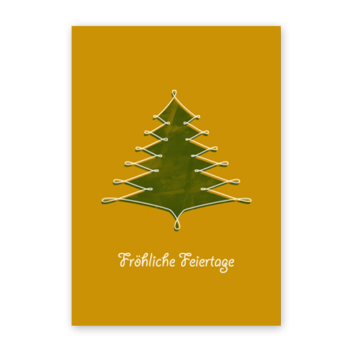 Fröhliche Feiertage, beige Weihnachtskarten mit Baum