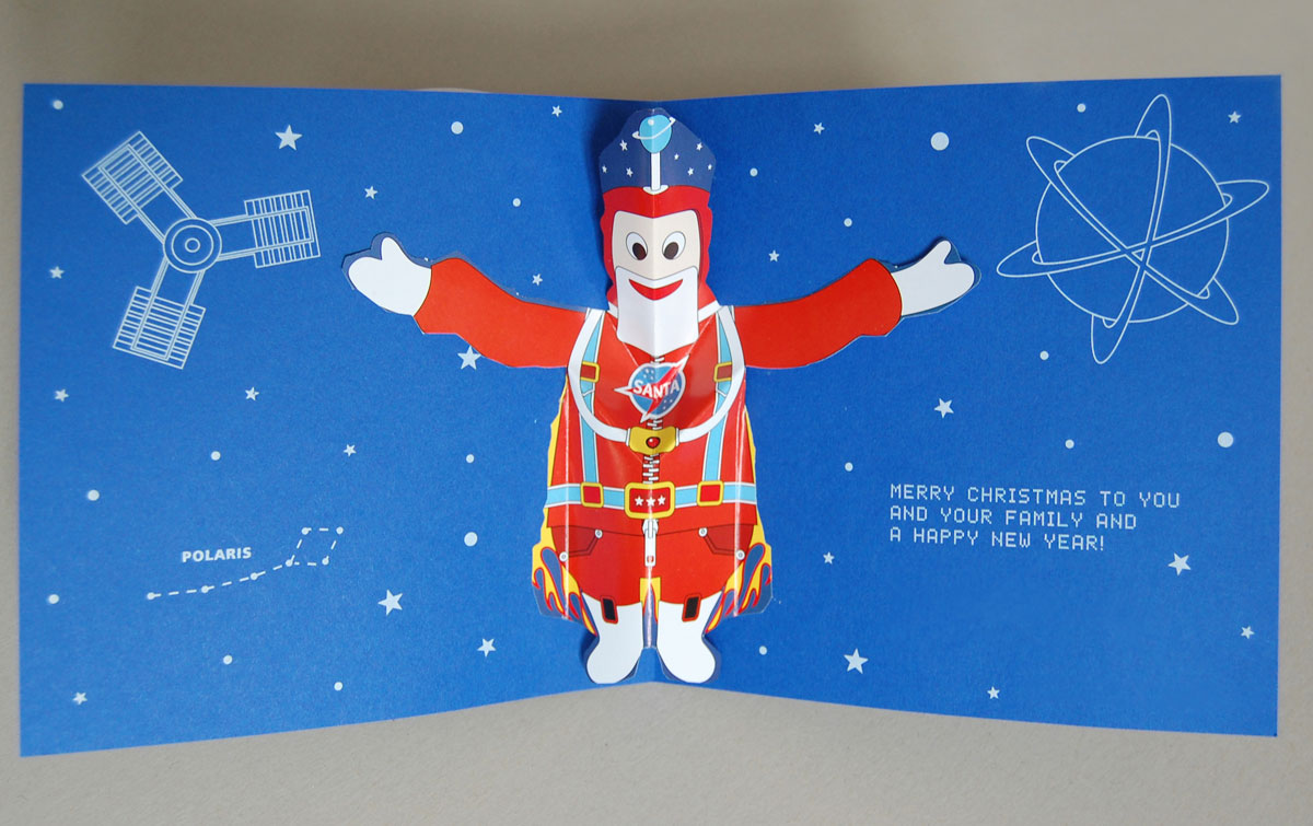 quadratische Weihnachtskarten mit Weihnachtsmannpopup
