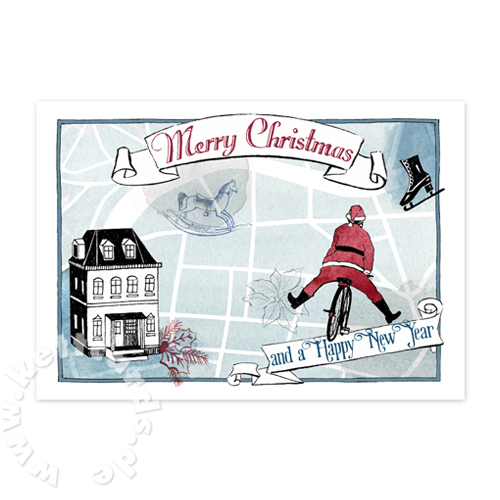 Merry Christmas and a Happy New Year, Christmas Cards with a map