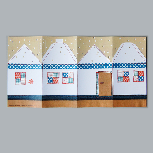 Weihnachtskarten zum Basteln: winterliches Haus