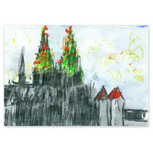 Weihnachtskarten: K&ouml;ln, K&ouml;lner Dom, weihnachtlich