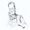 Livezeichnung im Konzert, Tusche und Pinsel, DIN A3, Portrait eines Saxophonisten