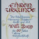 Ehrenurkunde, Gestaltung mit Kalligraphie