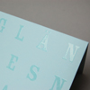 hellblaue Neujahrskarten mit Glanzlack