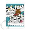 Neujahrskarten mit Pinguinen auf einer Eisscholle