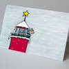 Weihnachtskarten von der Küste mit Leuchtturm