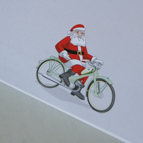 motorradfahrender Weihnachtsmann, schnelles Briefpapier für Weihnachten