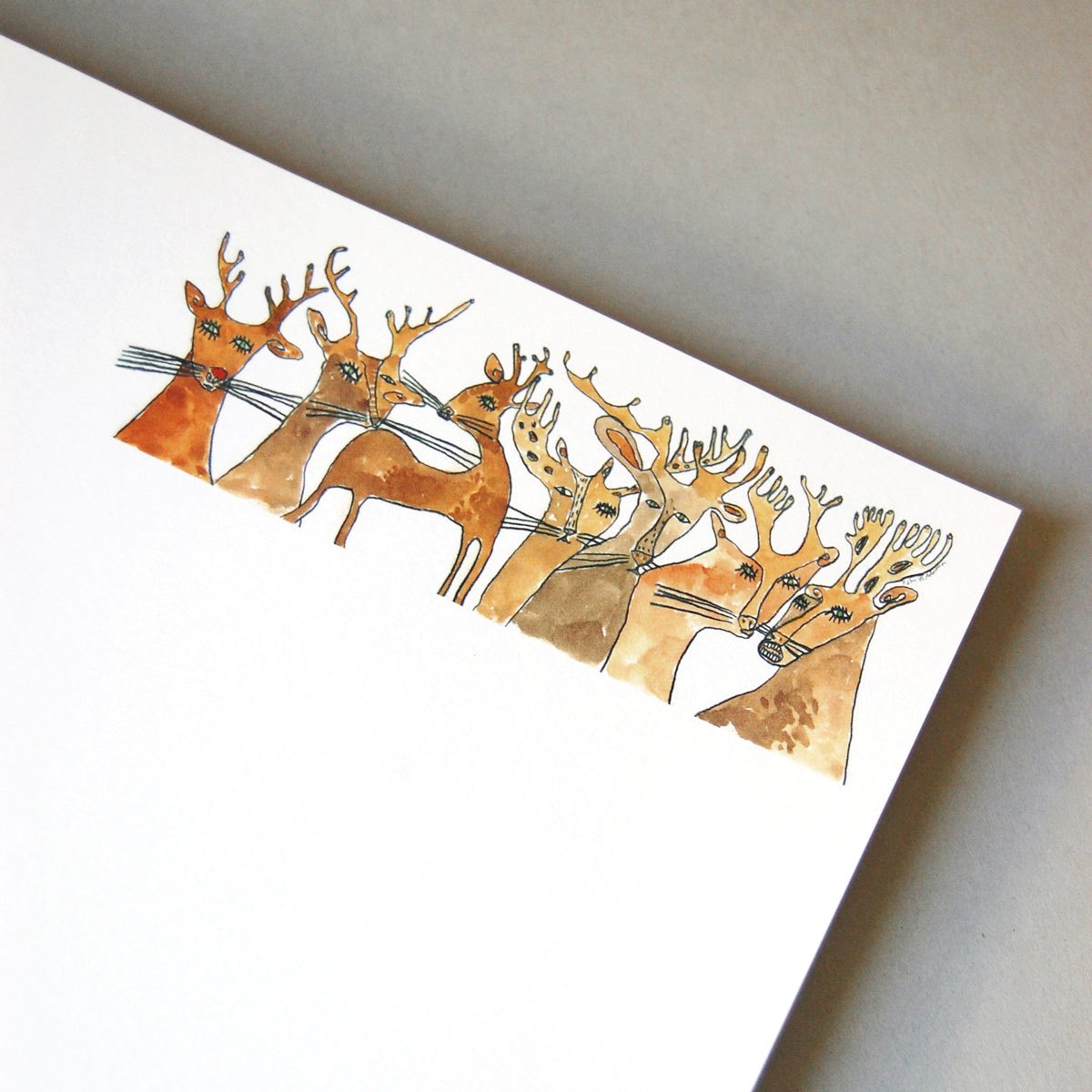 ungewöhnliches Weihnachts-Briefpapier mit Hirschen