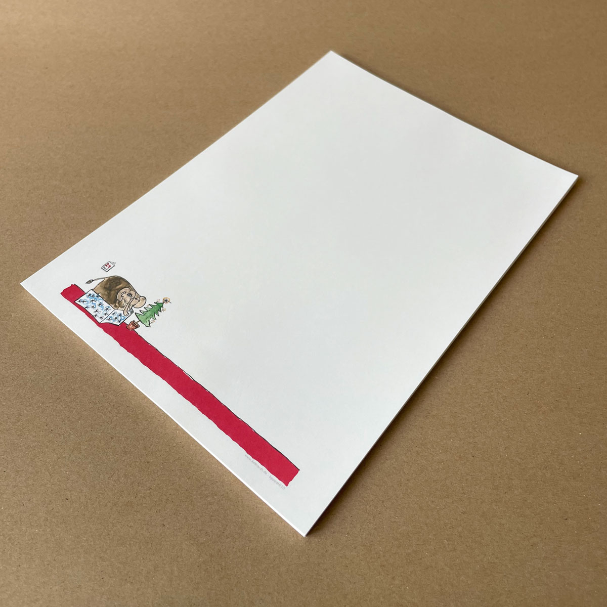 vielseitig bedruckbares Weihnachts-Briefpapier mit Elefant, DIN A4