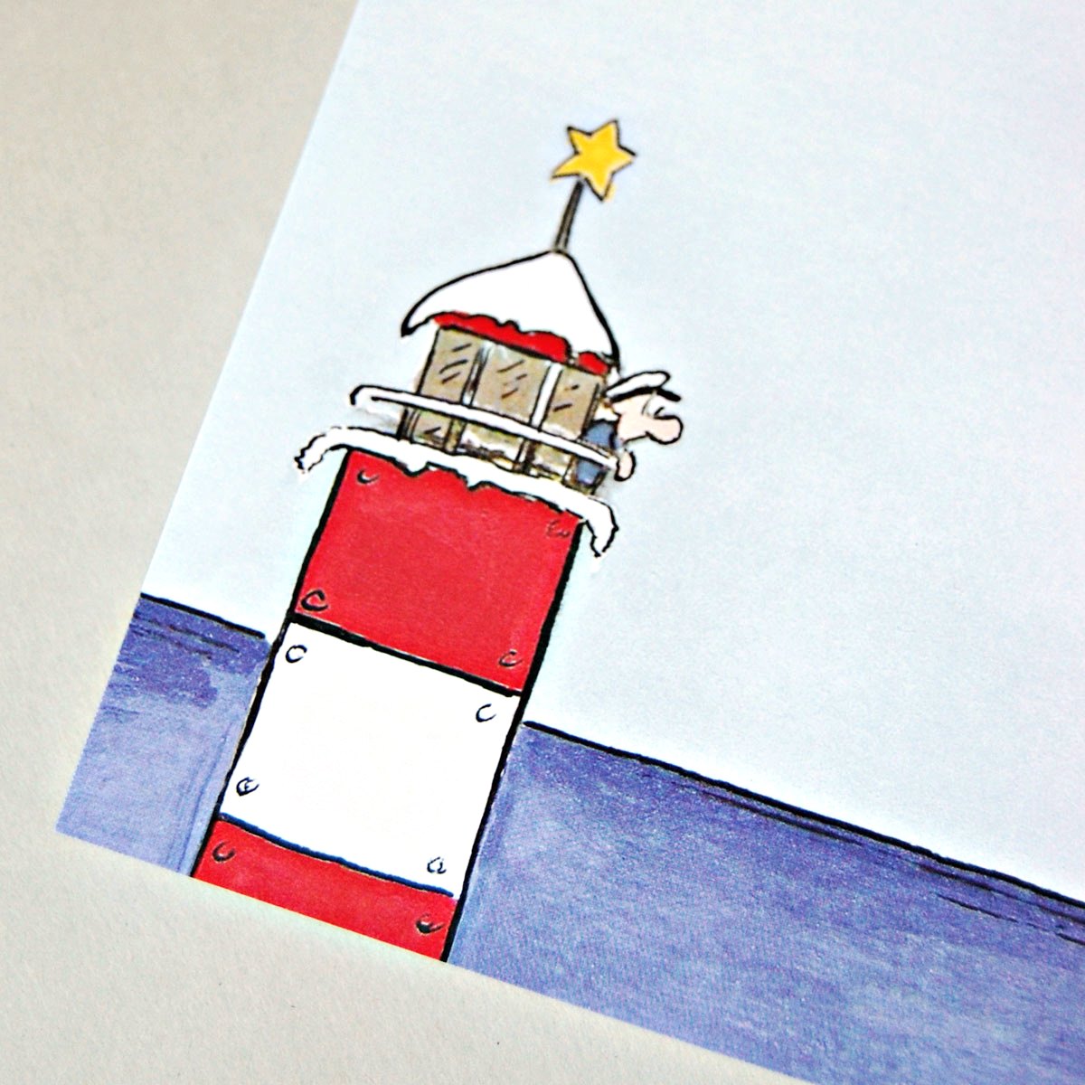 Leuchtturmwärter, weihnachtliches Briefpapier von der Küste