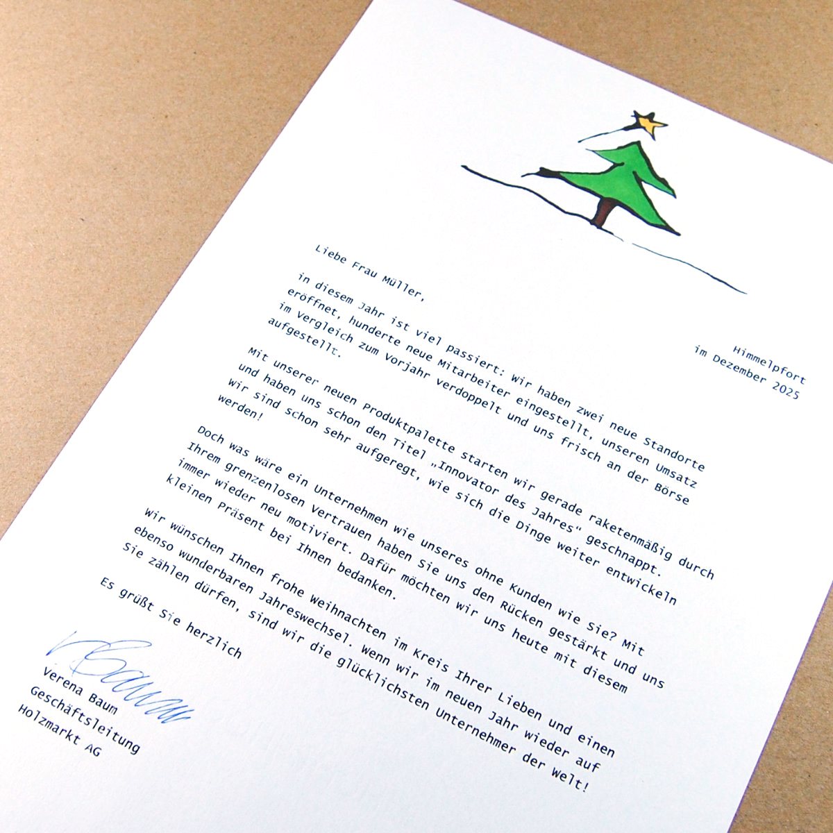 schlichtes Weihnachts-Briefpapier für Ihre persönliche Weihnachtsbotschaft