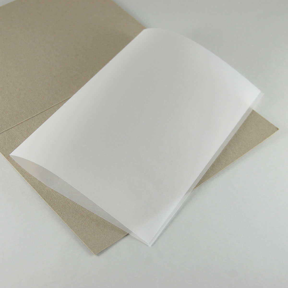 transparentes Einlegepapier 20,8 x 29 cm, für DIN A5 Klappkarten