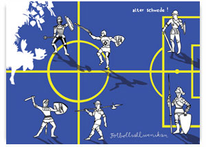 Schweden, nationale Fußball-Postkarten