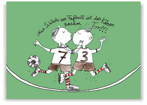 Jubel nach dem Tor, Fußball-Postkarten
