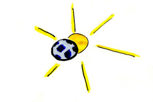 Sonne mit Fußball