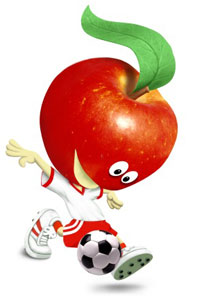Apfel, Fußball ist gesund, Illustrationen