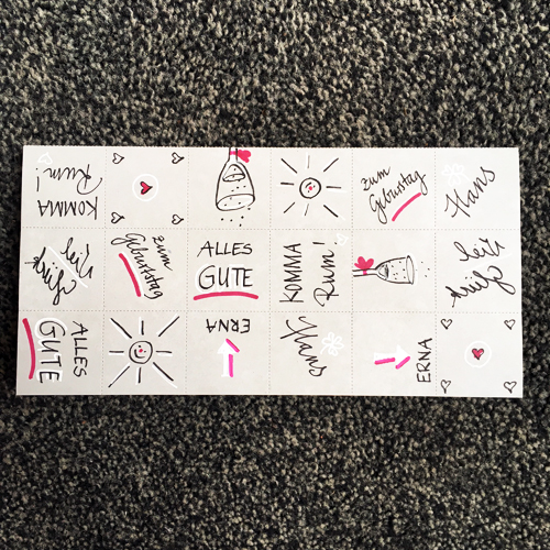 selbst gemachte Memo-Karte, perforierte Blanko-Klappkarten für DIY