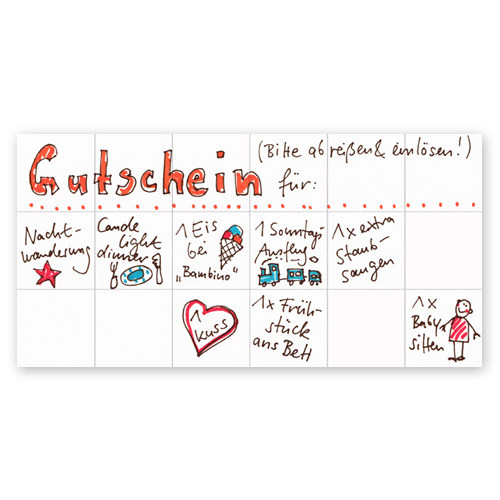 Gutschein-Karte, perforierte Blanko-Klappkarten zum selbst Gestalten