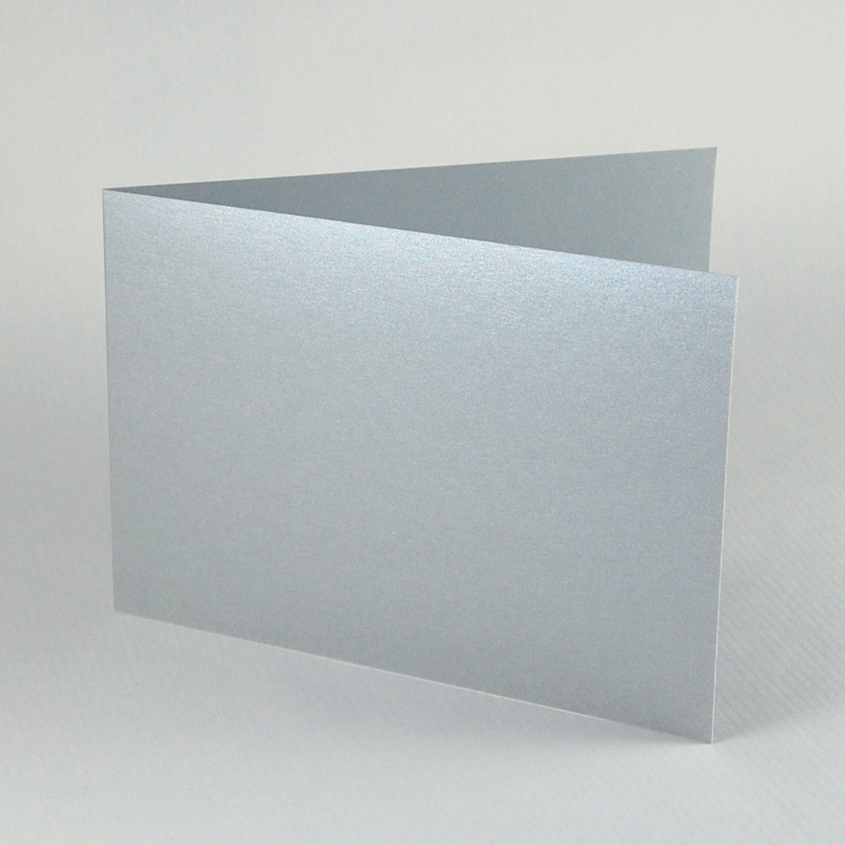 edle silberne Blanko-Klappkarten aus Altpapier, extralang, Querformat
