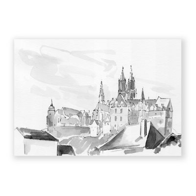 Meißen, Burgblick, moderne Grußkarten