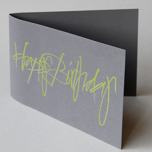 Happy Birthday, Recycling-Glückwunschkarten mit Kalligrafie