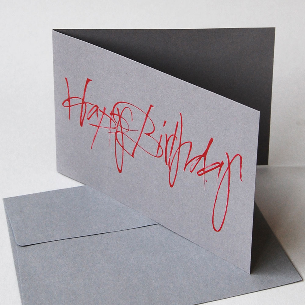 Happy Birthday, Recycling-Glückwunschkarten mit Recycling-Umschlägen