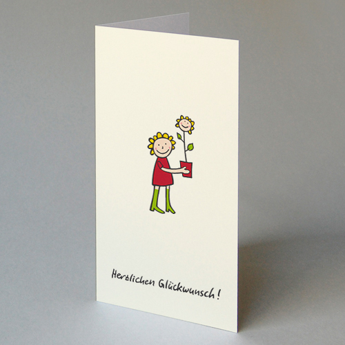 Glückwunschkarten mit Blumenfrau, Recyclingkarton