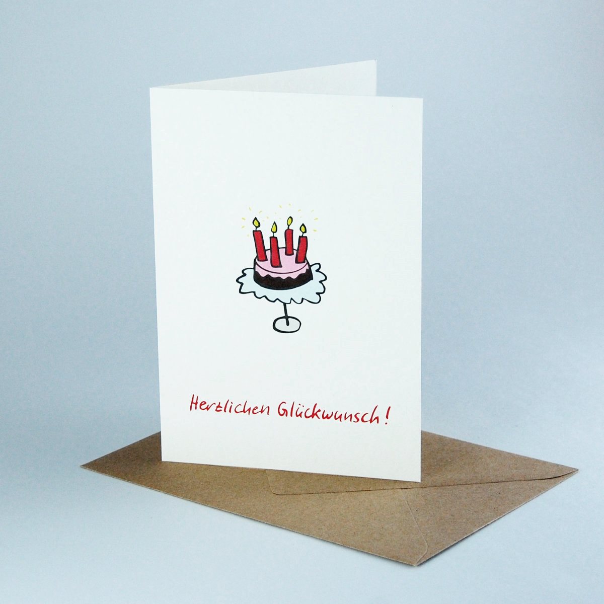Glückwunschkarten mit Torte, Recyclingkarton