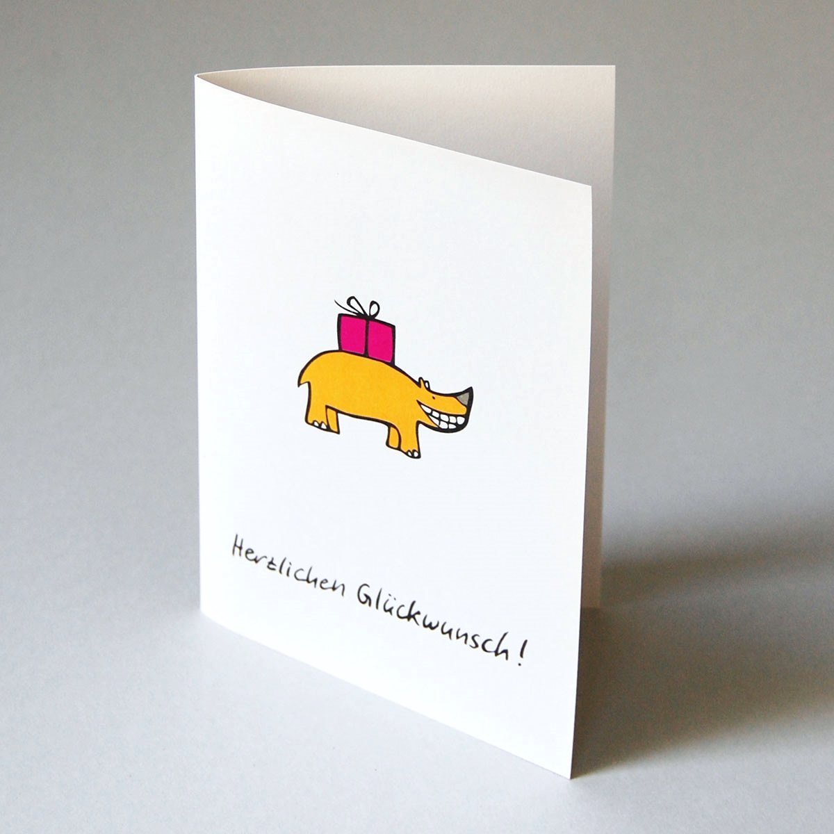 Glückwunschkarten mit Nashorn, Recyclingkarton