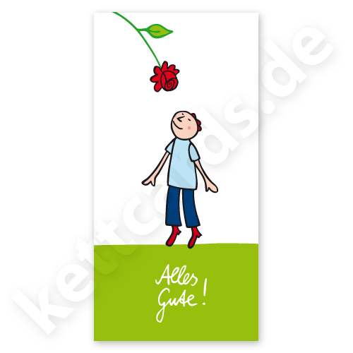Alles Gute! Glückwunschkarten mit roter Rose