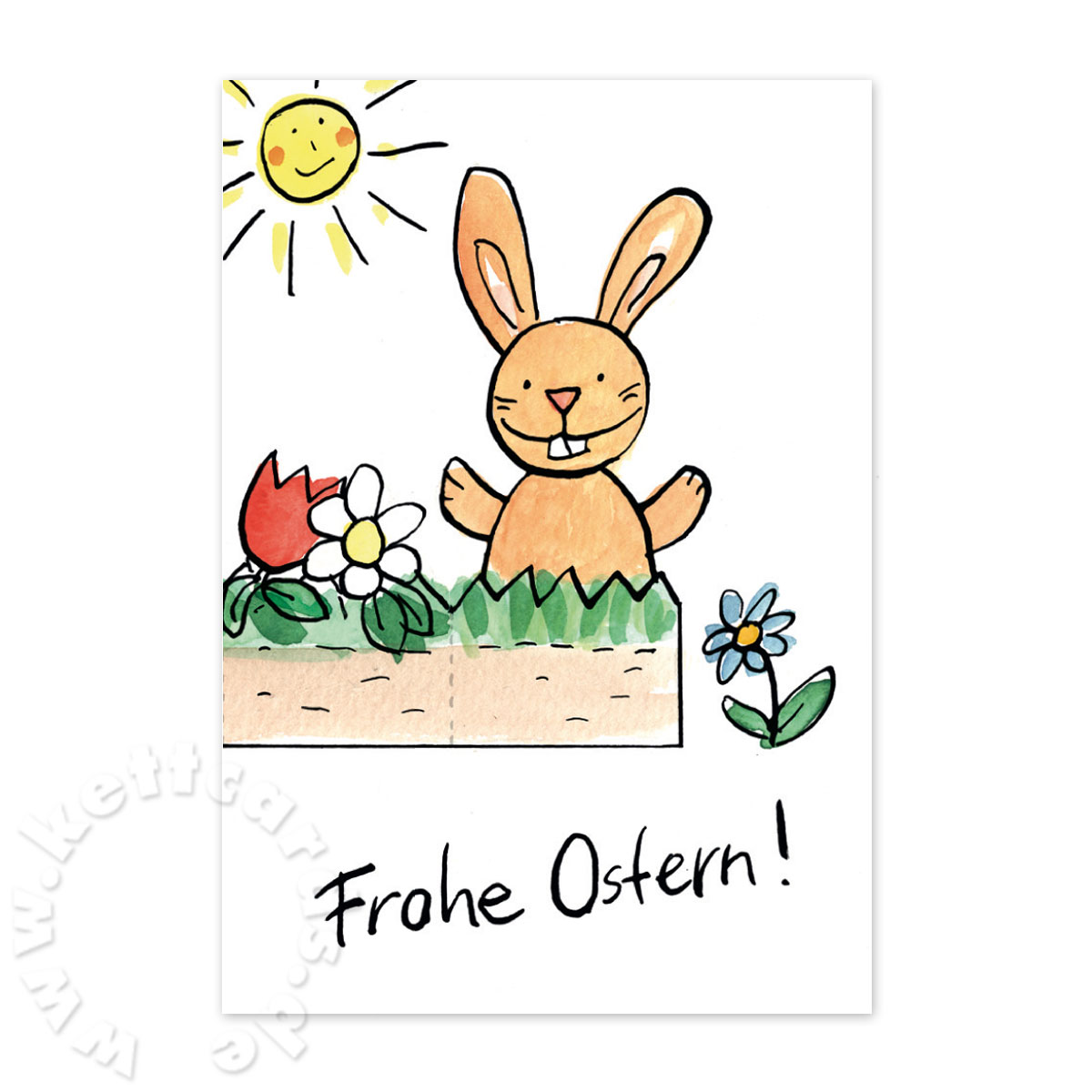 Frohe Ostern, Osterkarten zum Basteln eines Osterkörbchens
