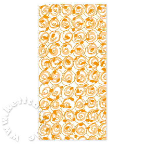 Spiralen, neutrale Grußkarten, orange gedruckt