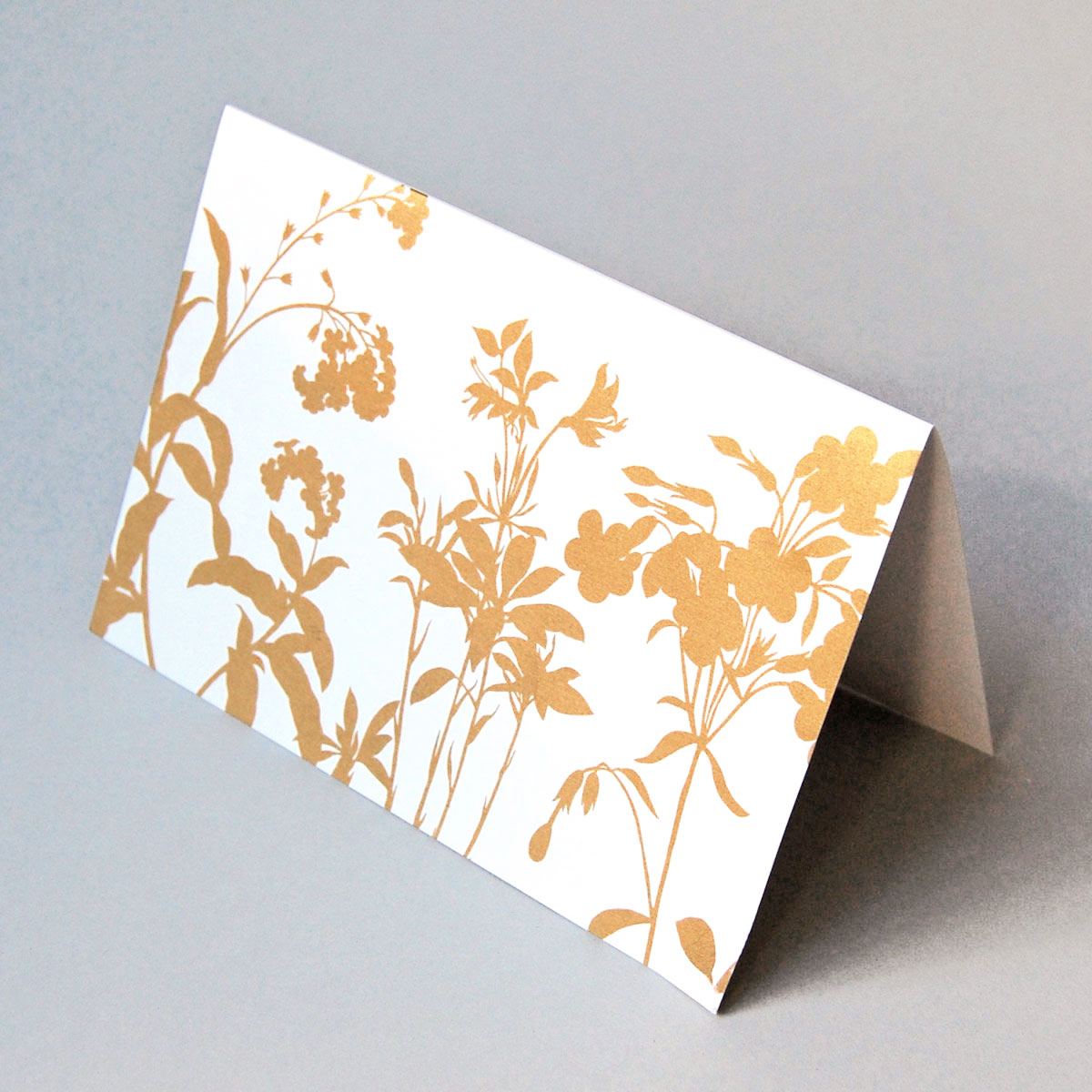 Wiesenkräuter, umweltfreundliche Grußkarten mit goldenem Druck