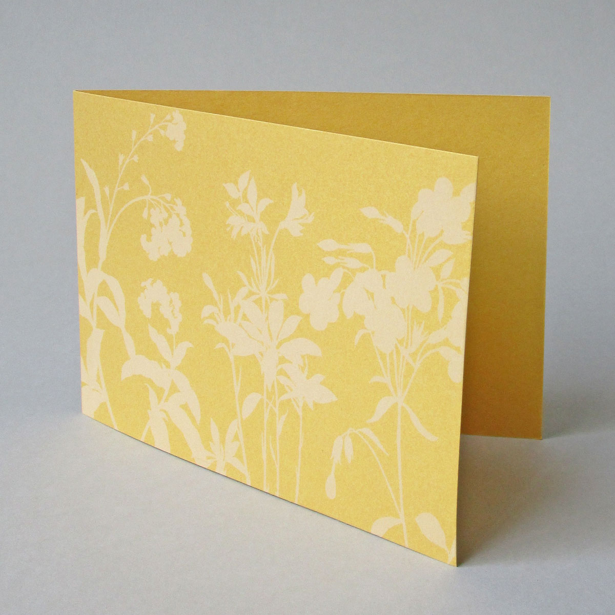 Wiesenkräuter, edle, goldene Grußkarten aus Altpapier