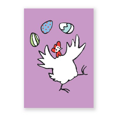 jonglierendes Huhn, Osterkarten