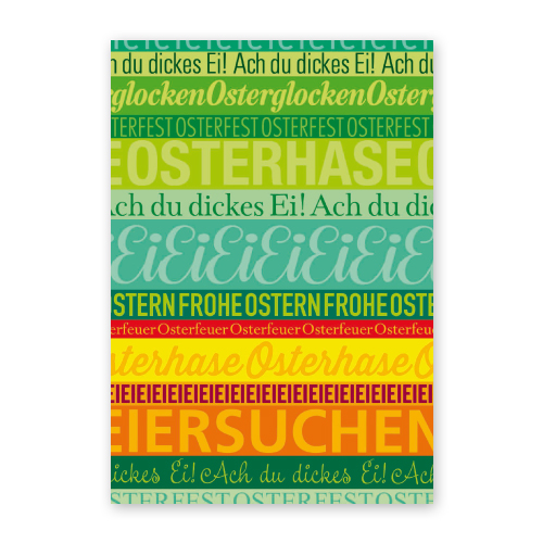 Osterhase, Eieiei, Osterfest, Frohe Ostern - Design-Osterkarte