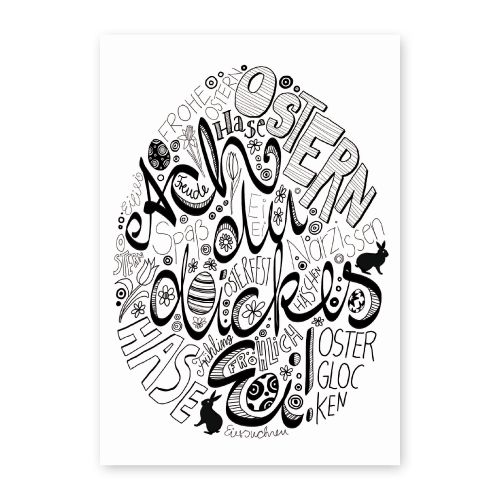 Ach du dickes Ei! - Design-Osterkarte zum Ausmalen
