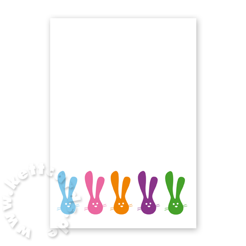 bunte Hasenköpfe - Design-Osterkarte