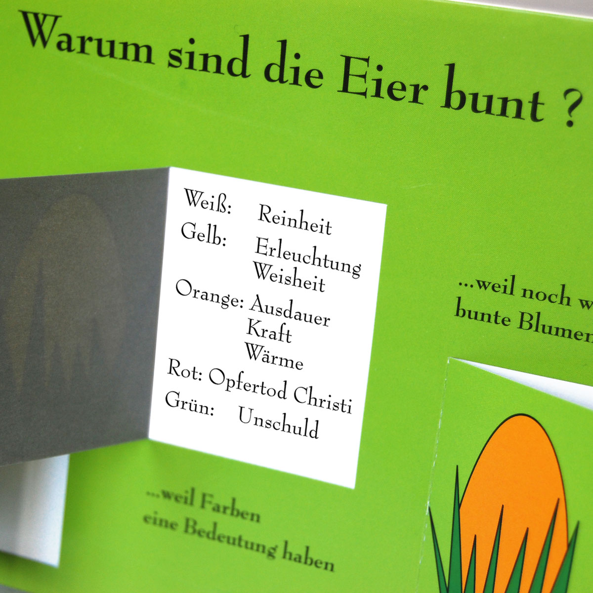 Warum sind die Eier bunt? Osterkarten mit Multiple Choice