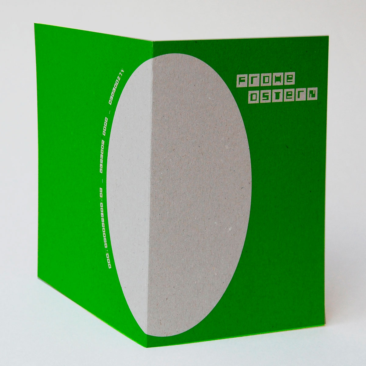 direkt vom Verlag: typographische Osterkarten aus grauem Recycling-Material